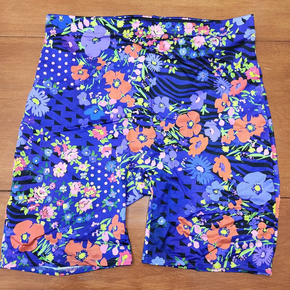 Purple mixed pattern biker shorts from Yitty